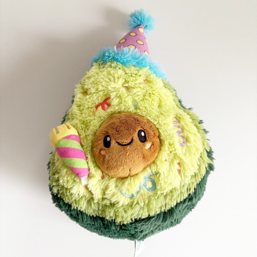 Squishable Mini Comfort Food Birthday Avocado Party Hat Shaggy Plush Green 12"